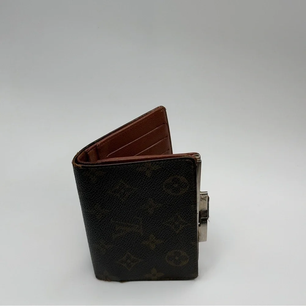 Louis Vuitton Brown Monogram French Purse Wallet Silver | Women’s | Used |